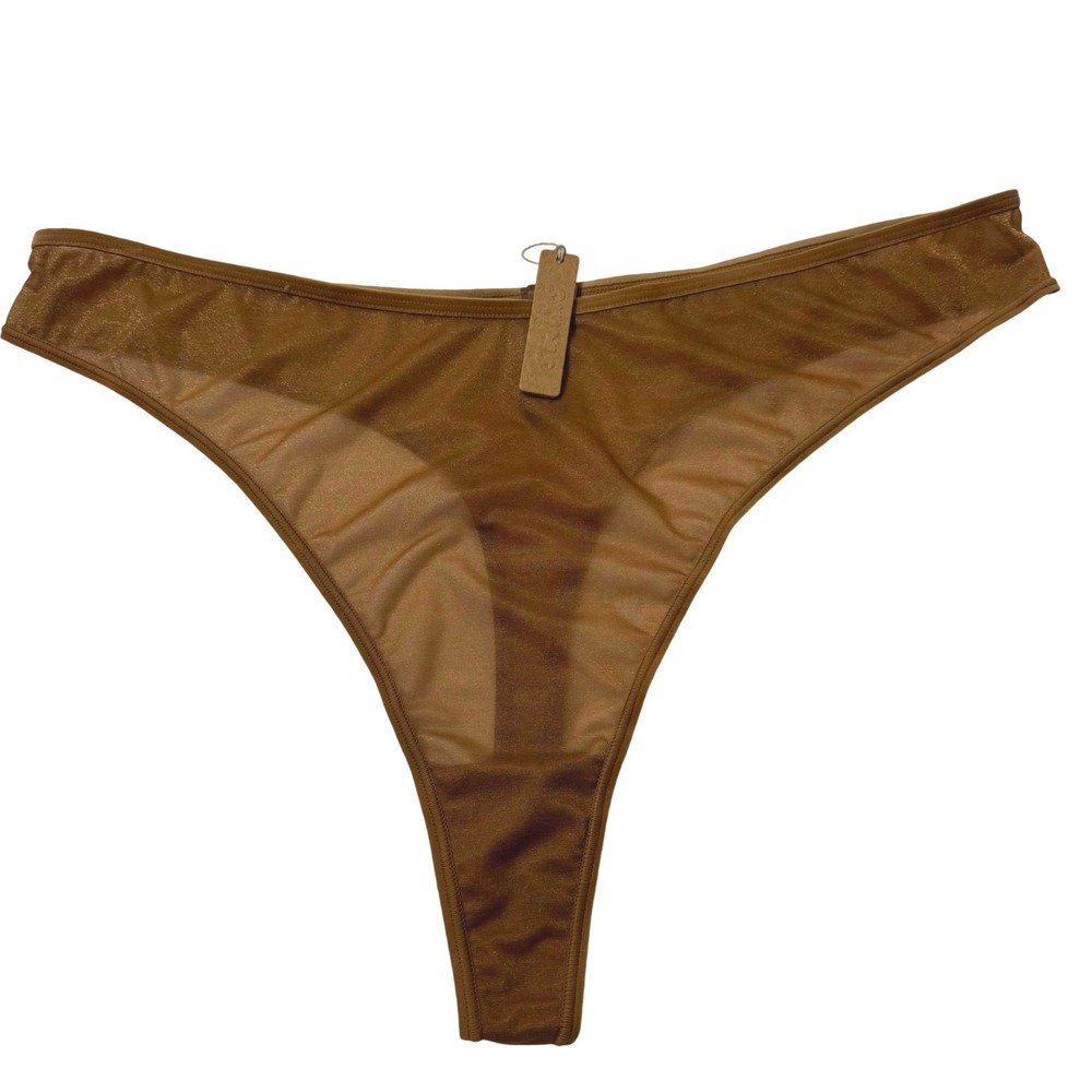 SKIMS Glissenette Dipped Thong Chai 4X